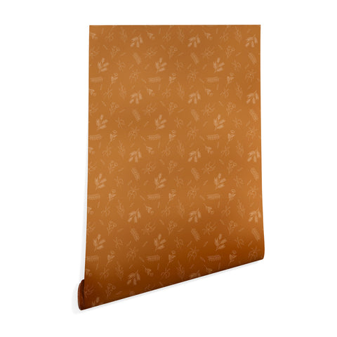 Cuss Yeah Designs Rust Floral Pattern 001 Wallpaper